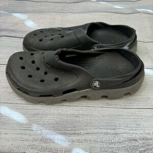Crocs Duet Sport Black Slide On Clogs Men Size 9 Women Size 11